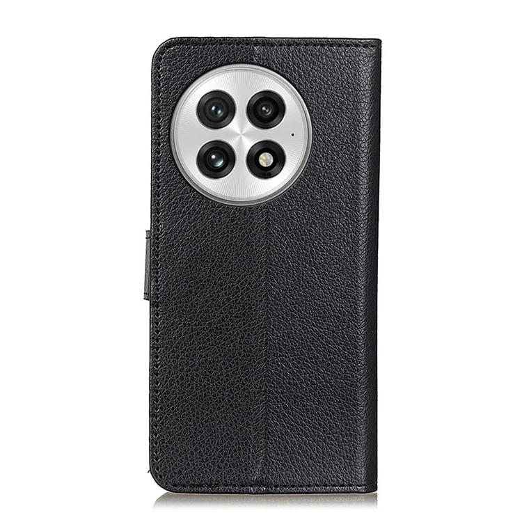 Für OnePlus 13 Wallet Case PU Leder Handyhülle Litchi Textur - Schwarz