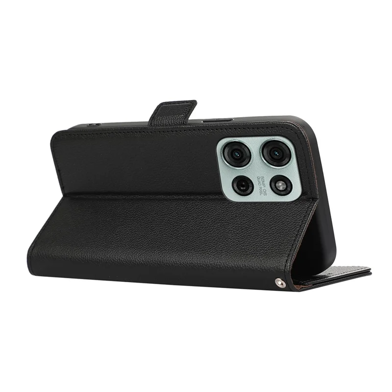 ABEEL For Motorola Moto G75 5G Case Litchi Texture Leather RFID Blocking Phone Cover - Black