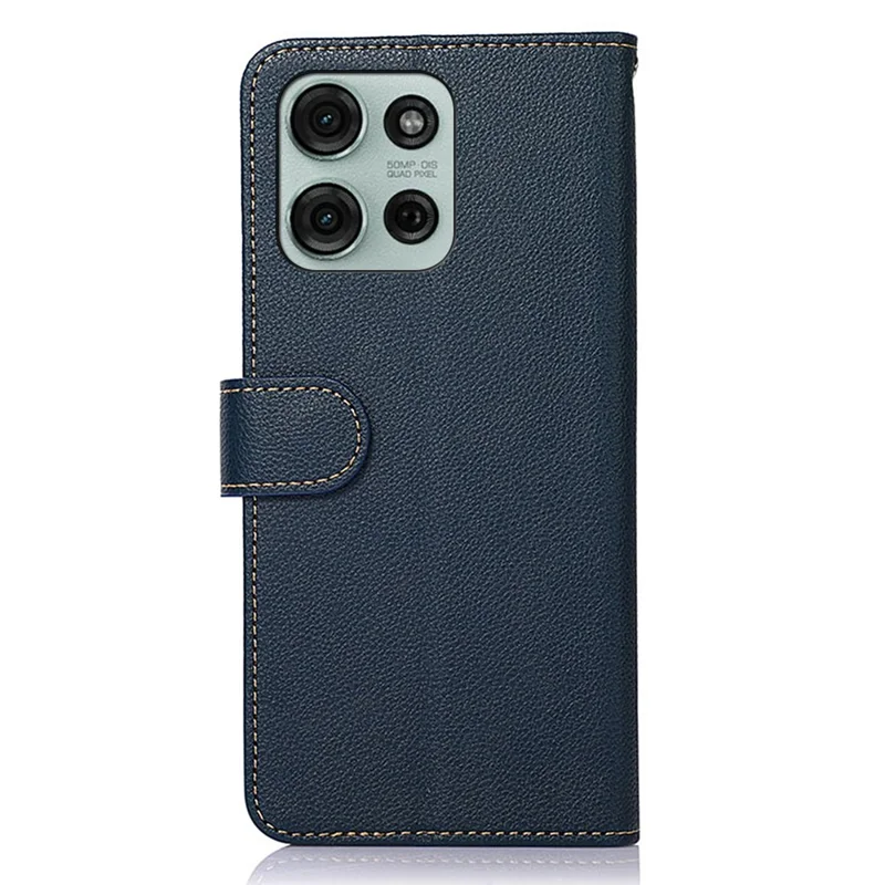 KHAZNEH For Motorola Moto G75 5G Case RFID Blocking Wallet Litchi Texture PU Leather Phone Cover - Blue