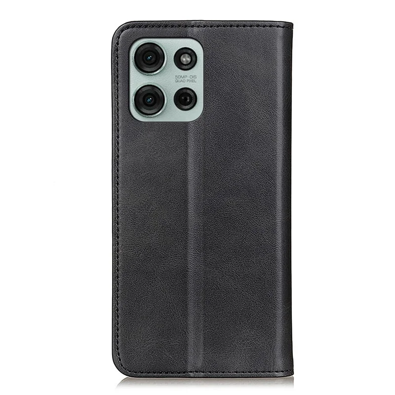 For Motorola Moto G75 5G Case Split Leather Flip Wallet Phone Cover - Black