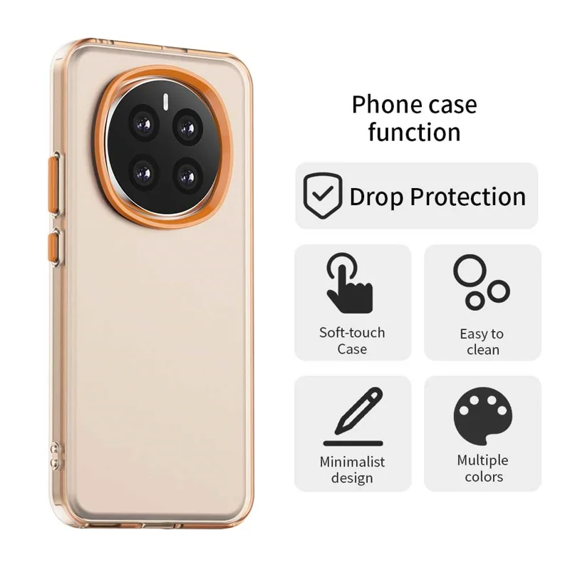 For Honor Magic7 5G Case PC+TPU+PET Matte Anti-Drop Phone Back Cover - Orange