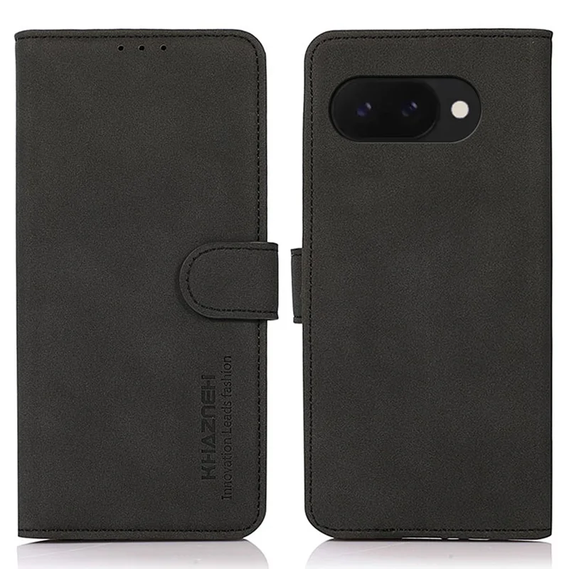 Étui portefeuille en cuir PU pour Google Pixel 9a - Noir