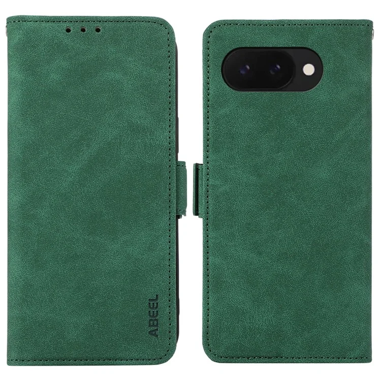 ABEEL Hülle für Google Pixel 9a, Folio-Ständer aus PU-Leder mit RFID-Blockierung, Telefonabdeckung - Grün