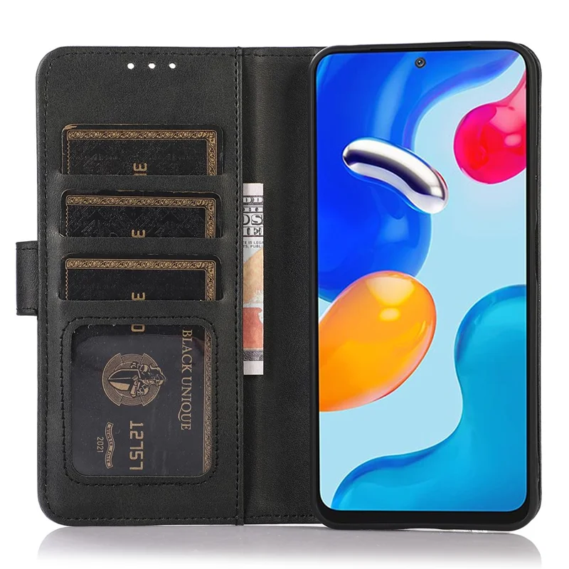 Voor Motorola Moto G75 5G hoesje met structuur van koeienleer Lederen portemonnee hoesje met standaard - Zwart