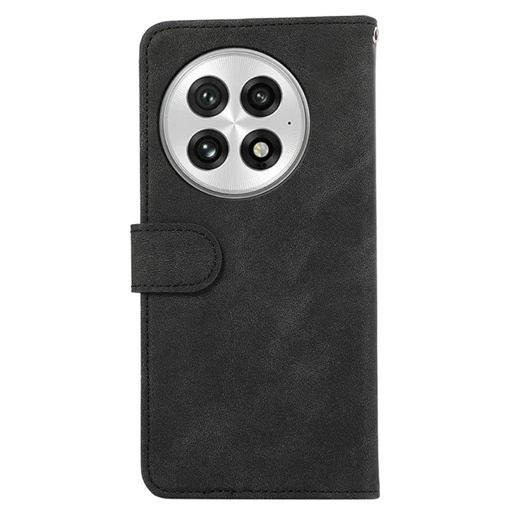 ABEEL Para OnePlus 13 Capa Cor Splicing Leather Flip Phone Cover RFID Blocking - Preto