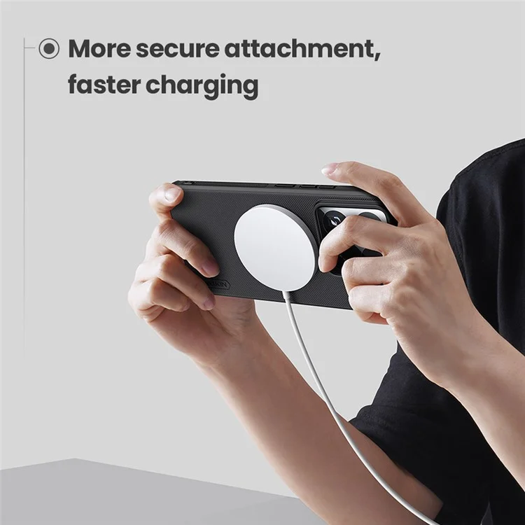 NILLKIN Frosted Shield Pro for Xiaomi 15 Pro Case Compatible with MagSafe PC+TPU Phone Cover - Black