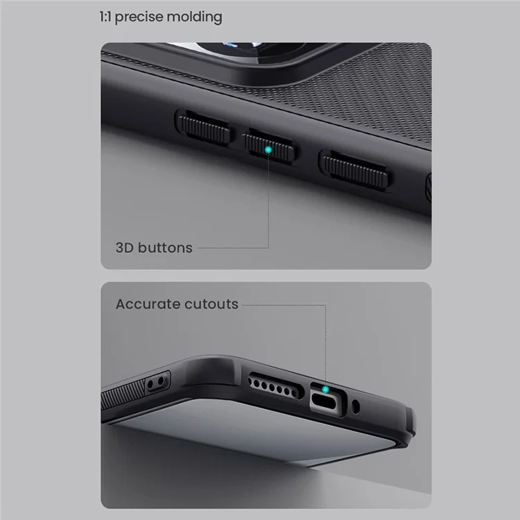 NILLKIN Frosted Shield Pro for Xiaomi 15 Pro Case Compatible with MagSafe PC+TPU Phone Cover - Black