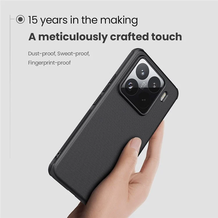NILLKIN Frosted Shield Pro for Xiaomi 15 Pro Case Compatible with MagSafe PC+TPU Phone Cover - Black