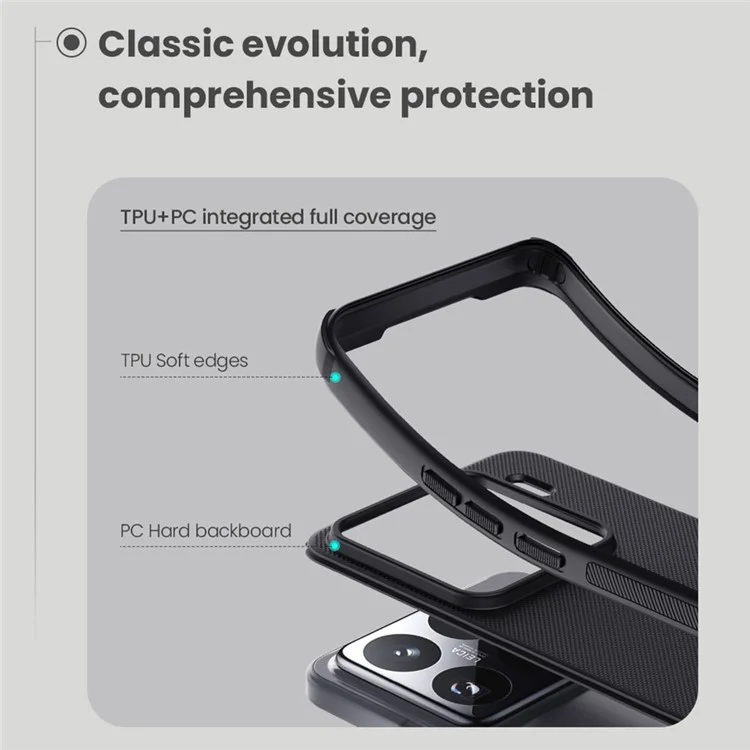 NILLKIN Frosted Shield Pro for Xiaomi 15 Pro Case Compatible with MagSafe PC+TPU Phone Cover - Black