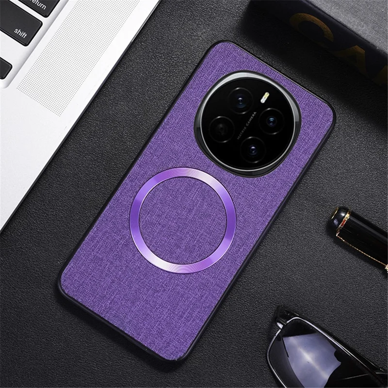 Capa 5G Magic7 For Honor à prova de quedas TPU+Cloth Back Cover compatível com MagSafe - Roxo