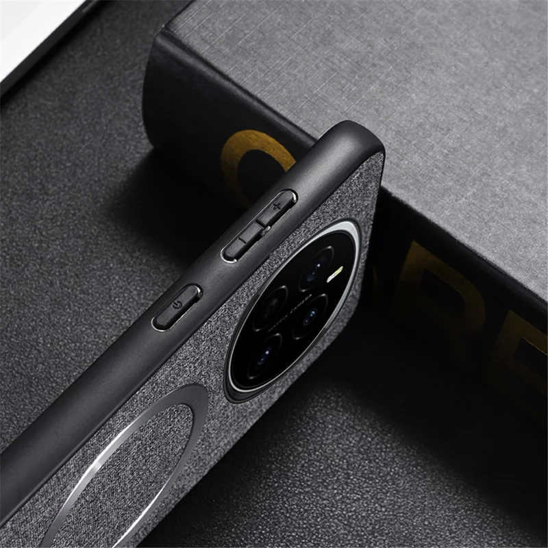 Voor Honor Magic7 5G Hoesje Stootvrij TPU+Stof Achterkant Telefoonhoes Compatibel met MagSafe - Grijs