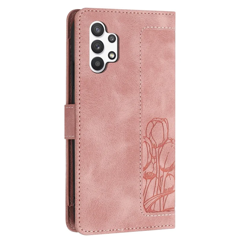 Voor Samsung Galaxy A13 4G / 5G Case Tulp Leren Telefoonhoesje met 5 Kaartvakken Portemonnee - Roze