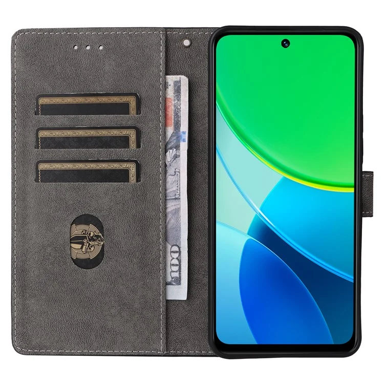 Für vivo Y19s 4G Wallet Case RFID-blockierendes PU-Leder-Cover mit Ständer - Schwarz