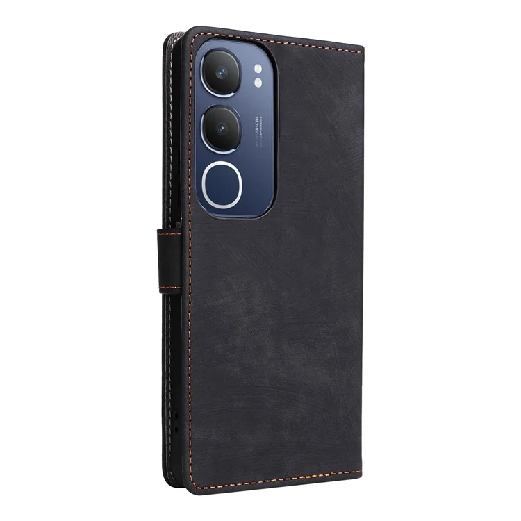 Für vivo Y19s 4G Wallet Case RFID-blockierendes PU-Leder-Cover mit Ständer - Schwarz