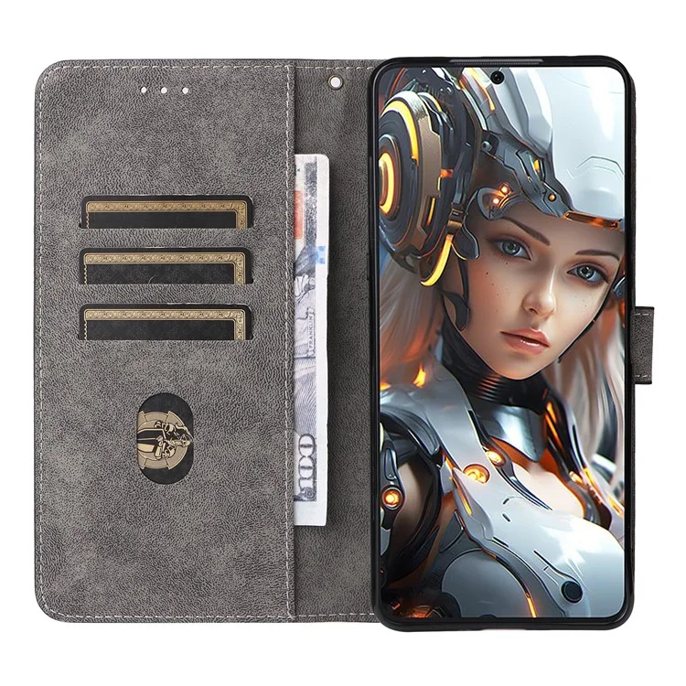 Capa carteira para Cubot Max 5 com bloqueio RFID, em couro PU, com suporte e visualização - Preta