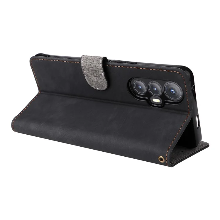 Capa carteira para Cubot Max 5 com bloqueio RFID, em couro PU, com suporte e visualização - Preta