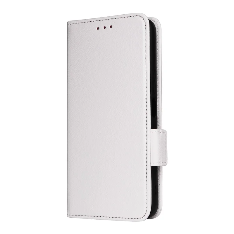 For Honor X5b / X5b Plus Case with Wrist Strap Litchi Texture PU Leather Wallet Phone Cover - White
