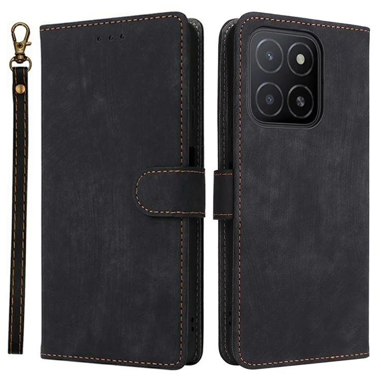 For Honor X5b / X5b Plus Wallet Case RFID Blocking PU Leather Cover Stand View - Schwarz