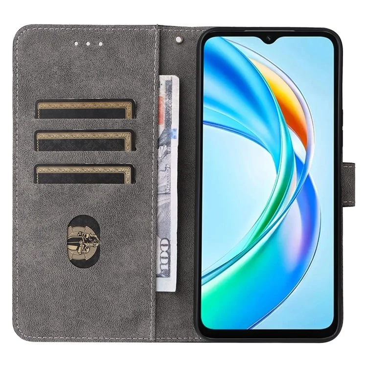 For Honor X5b / X5b Plus Wallet Case RFID Blocking PU Leather Cover Stand View - Schwarz