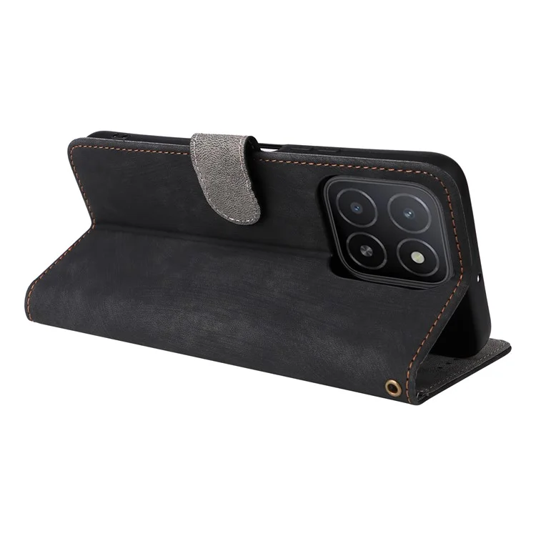 For Honor X5b / X5b Plus Wallet Case RFID Blocking PU Leather Cover Stand View - Schwarz