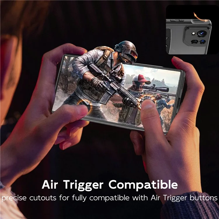 Capa de telefone com dissipação de calor para Asus ROG Phone 8 Pro 5G / Phone 8 5G - Silicone líquido + Capa traseira de PC - Preto