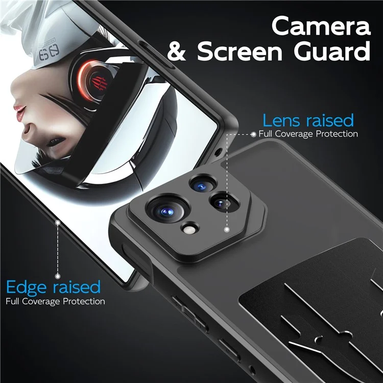 Capa de telefone com dissipação de calor para Asus ROG Phone 8 Pro 5G / Phone 8 5G - Silicone líquido + Capa traseira de PC - Preto