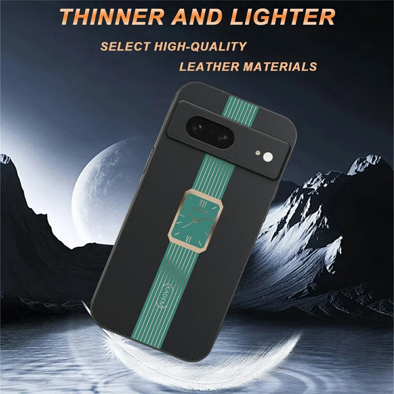 KADEM For Google Pixel 8 Case Leather+TPU+Acrylic Anti-Scratch Phone Cover - Orange