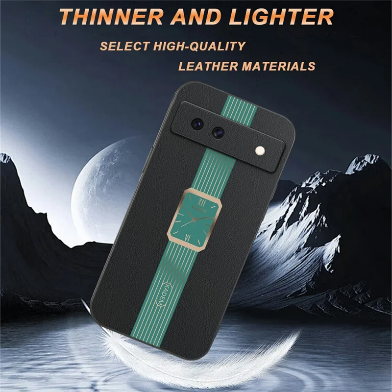 KADEM For Google Pixel 8a Case Leather+TPU+Acrylic Anti-Scratch Phone Cover - Orange