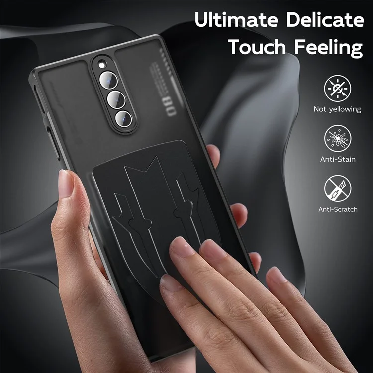 For ZTE nubia Red Magic 8 Pro 5G Shield Heat Dissipation Phone Case Liquid Silicone+PC Back Cover - Black