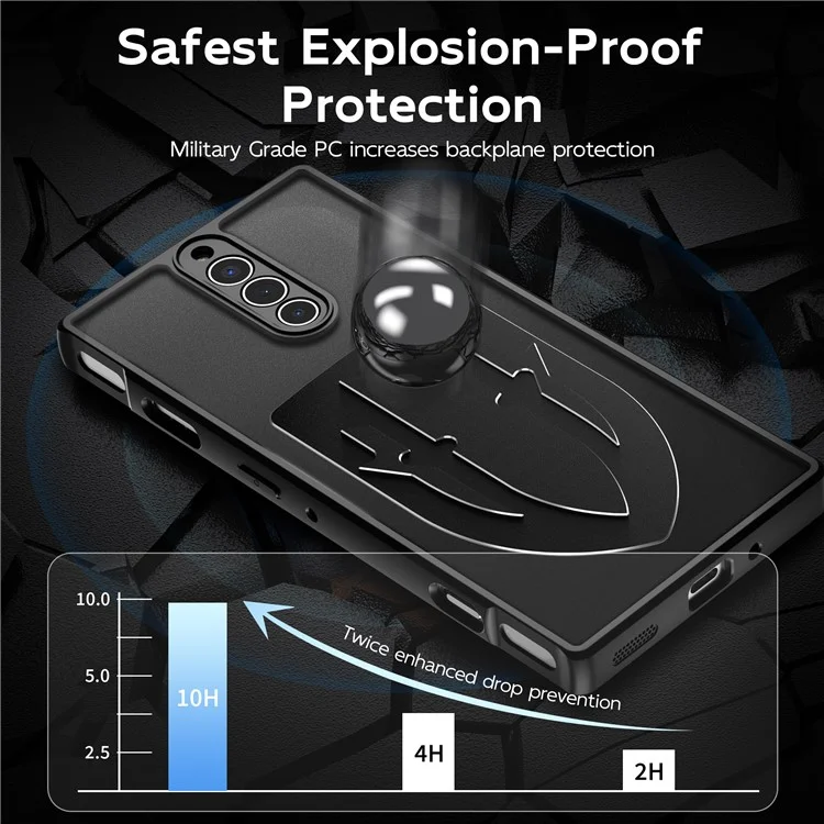 For ZTE nubia Red Magic 8 Pro 5G Shield Heat Dissipation Phone Case Liquid Silicone+PC Back Cover - Black