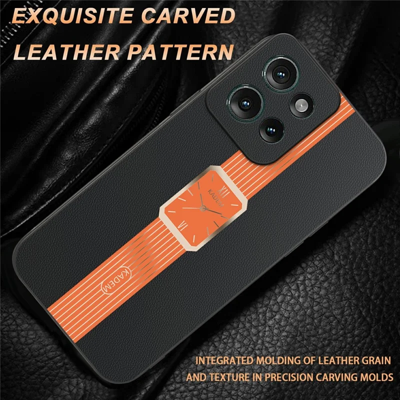 KADEM Hülle für Motorola Edge 50 5G aus Leder + TPU + Acryl, kratzfest - Orange