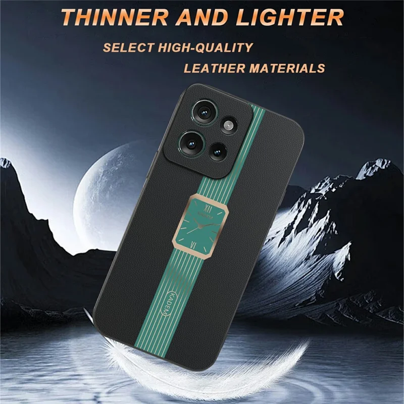 KADEM Hülle für Motorola Edge 50 5G aus Leder + TPU + Acryl, kratzfest - Orange