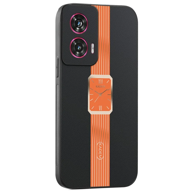 KADEM Funda para Motorola Edge 50 Fusion 5G Cuero+TPU+Acrílico Anticorrosión - Naranja