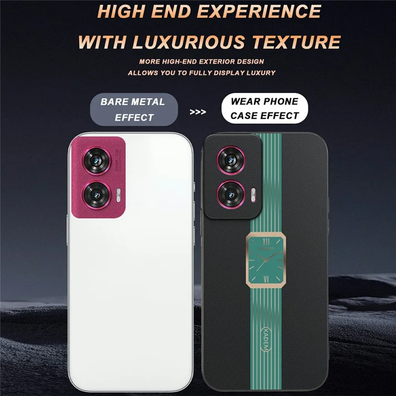 KADEM Funda para Motorola Edge 50 Fusion 5G Cuero+TPU+Acrílico Anticorrosión - Naranja
