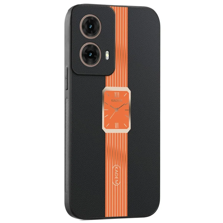 KADEM For Motorola Moto G85 5G / S50 Neo 5G Case Leather+TPU+Acrylic Anti-Scratch Phone Cover - Orange