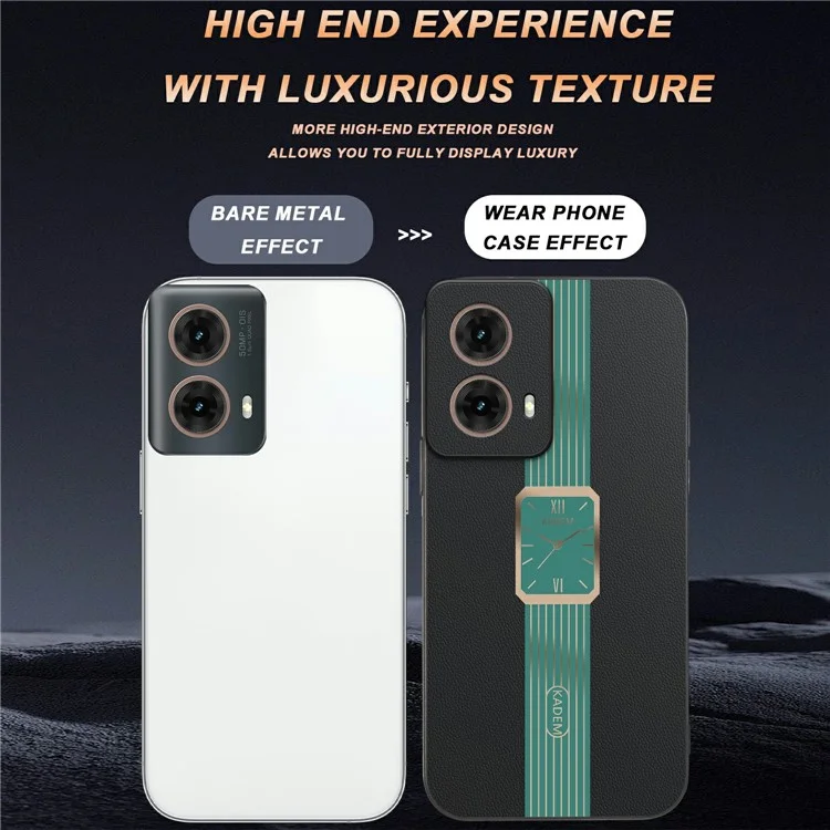 KADEM For Motorola Moto G85 5G / S50 Neo 5G Case Leather+TPU+Acrylic Anti-Scratch Phone Cover - Orange