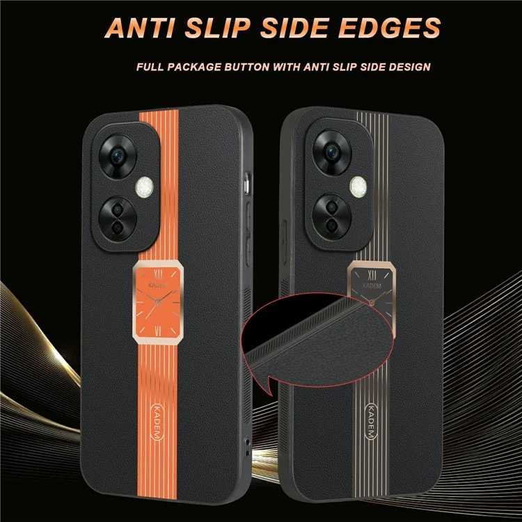 KADEM For OnePlus Nord CE 3 Lite 5G / Oppo K11x 5G Case Leather+TPU+Acrylic Anti-Scratch Phone Cover - Orange