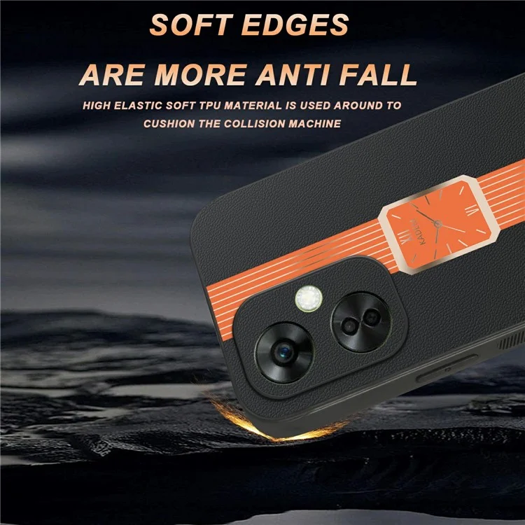 KADEM For OnePlus Nord CE 3 Lite 5G / Oppo K11x 5G Case Leather+TPU+Acrylic Anti-Scratch Phone Cover - Orange