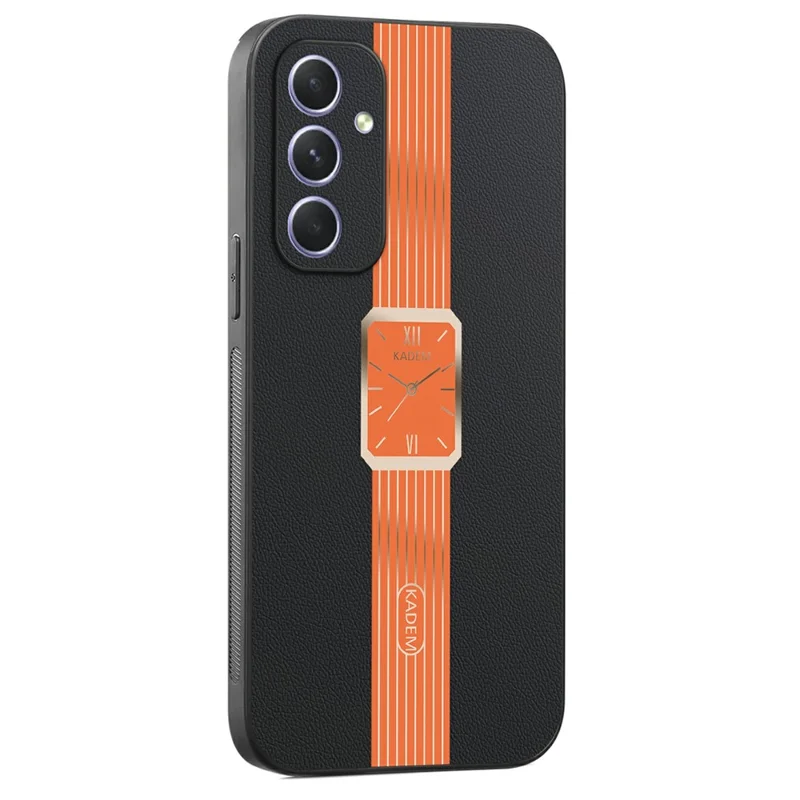 KADEM For Samsung Galaxy A55 5G Case Leather+TPU+Acrylic Anti-Scratch Phone Cover - Orange