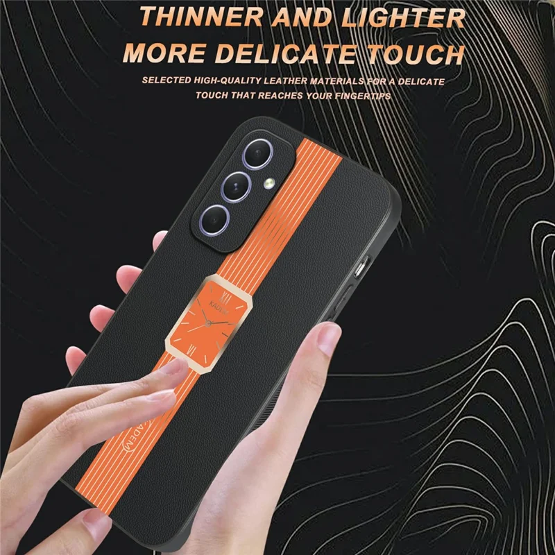 KADEM For Samsung Galaxy A55 5G Case Leather+TPU+Acrylic Anti-Scratch Phone Cover - Orange