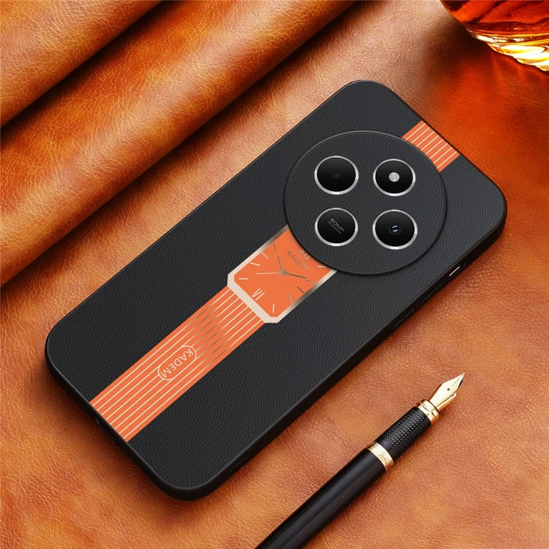 Funda para Xiaomi Redmi 14C 4G / 14R 5G / Poco C75 4G de KADEM, de cuero+TPU+acrílico, a prueba de arañazos - Naranja