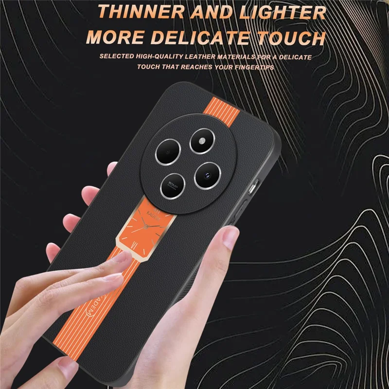 Funda para Xiaomi Redmi 14C 4G / 14R 5G / Poco C75 4G de KADEM, de cuero+TPU+acrílico, a prueba de arañazos - Naranja