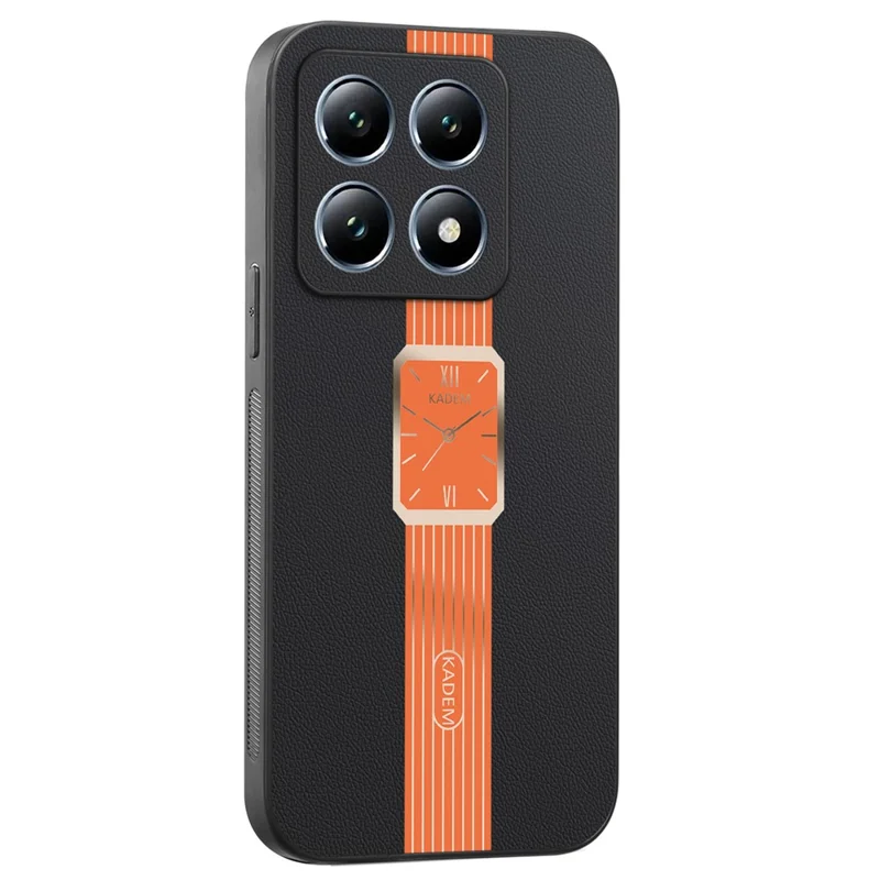 KADEM Hülle für Xiaomi 14T Pro, Leder + TPU + Acryl, Kratzfest - Orange