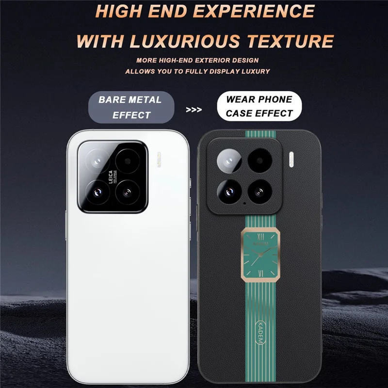 KADEM voor Xiaomi 15 hoesje Leer+TPU+Acryl krasbestendige telefoonhoes