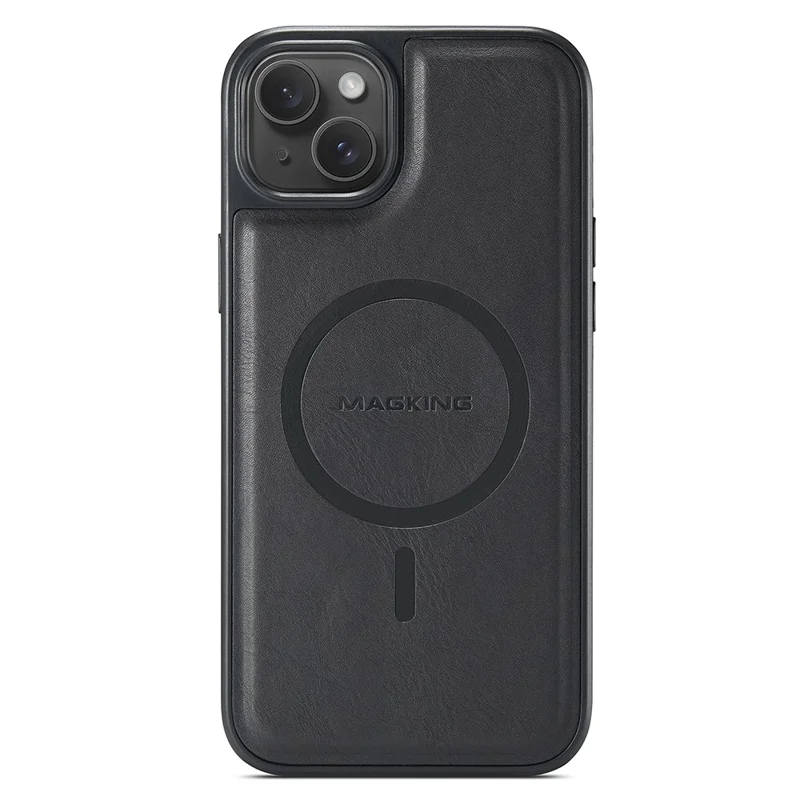 MAGKING K1 Series Custodia magnetica per iPhone 15 in PC+TPU+Pelle PU - Nero