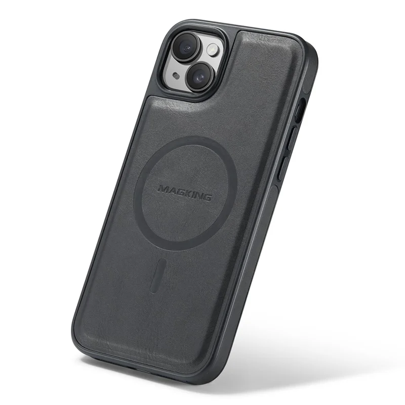 MAGKING K1 Series Custodia magnetica per iPhone 15 in PC+TPU+Pelle PU - Nero