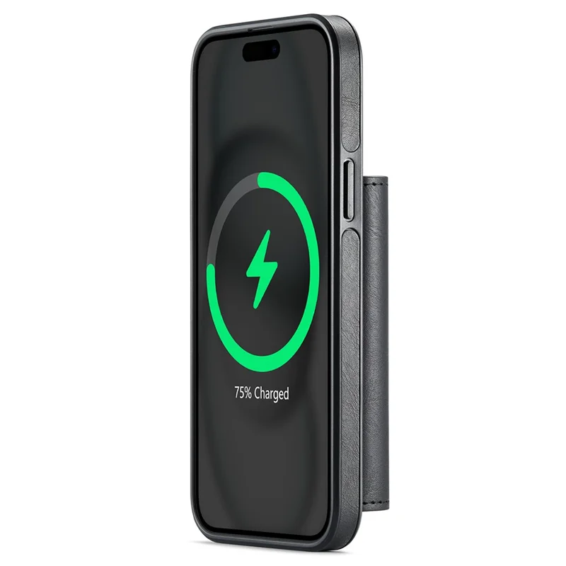 MAGKING K2 Series For iPhone 15 Case Compatible with MagSafe PC+TPU+PU Phone Cover - Black