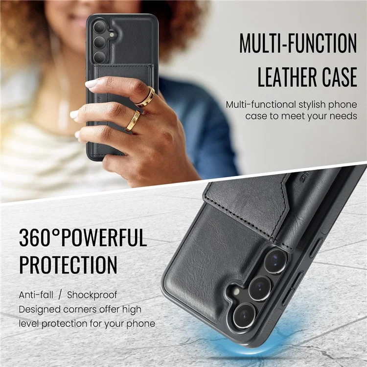 Чехол для Samsung Galaxy S24 серии MAGKING K2, совместимый с MagSafe, PC+TPU+PU - Черный