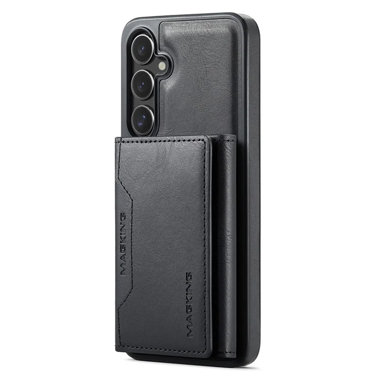 Чехол для Samsung Galaxy S24 серии MAGKING K2, совместимый с MagSafe, PC+TPU+PU - Черный