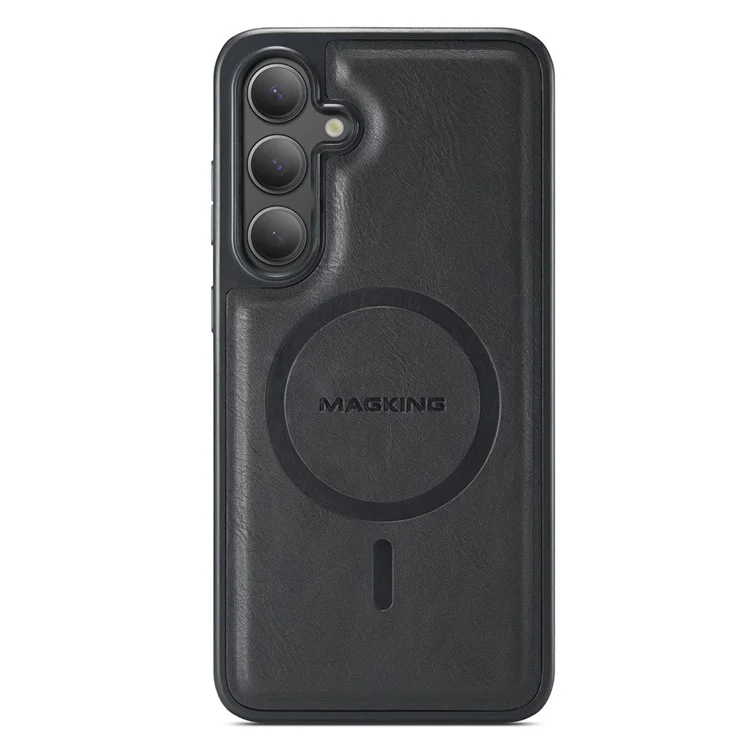 Чехол для Samsung Galaxy S24 серии MAGKING K2, совместимый с MagSafe, PC+TPU+PU - Черный